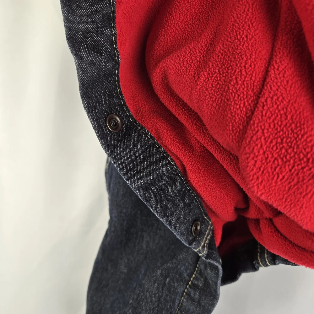 OshKosh B'gosh Fleece Lined Dark Wash Denim Jean Overalls Baby Boy Size 6 Months
